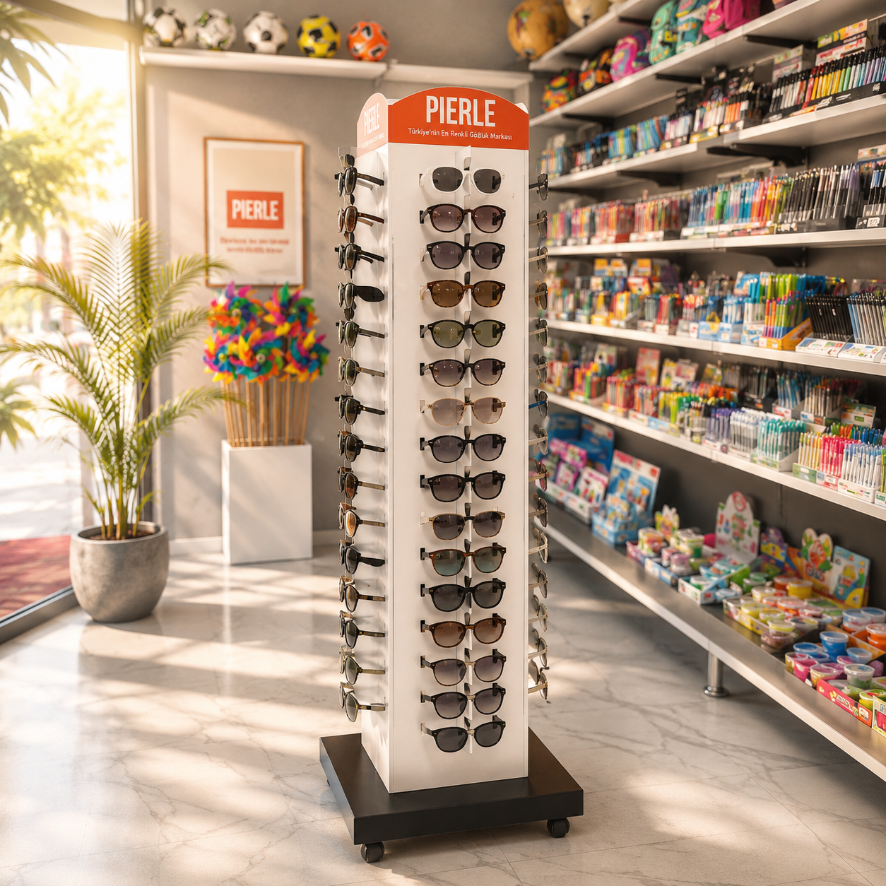 PIERLE 64 Adet UV400 Güneş Gözlüğü Satışa Hazır Stand Paketi