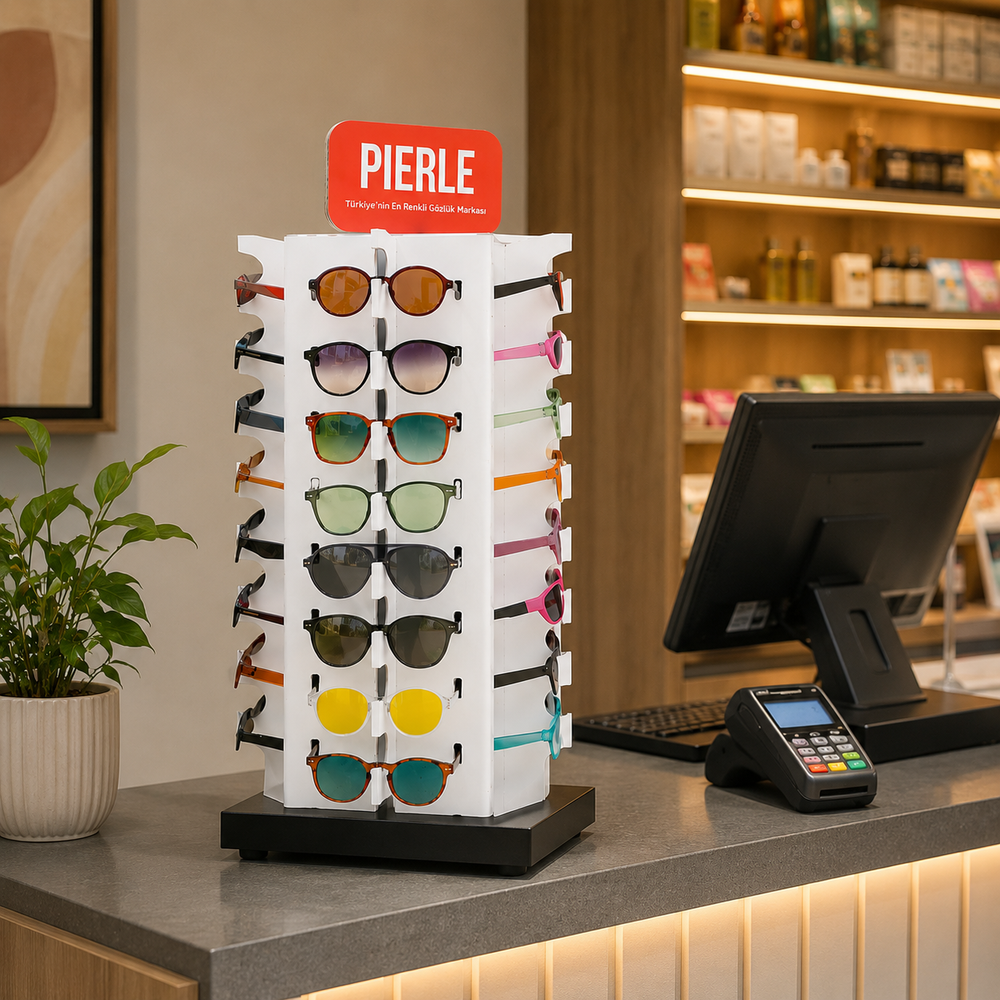 PIERLE 32 Adet UV400 Güneş Gözlüğü Satışa Hazır Stand Paketi